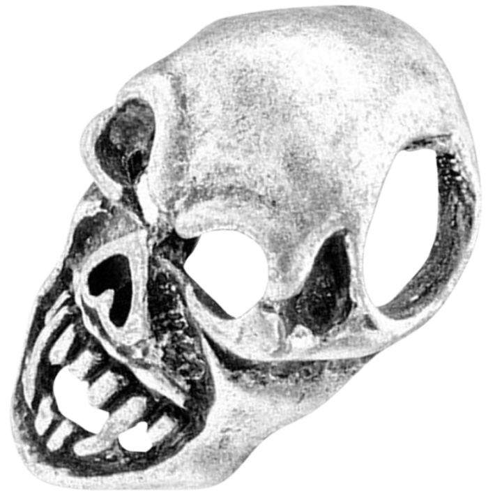 Max Knives MKSKULL1 — Pack of 20 drilled metal skull beads, 18 x 28 mm