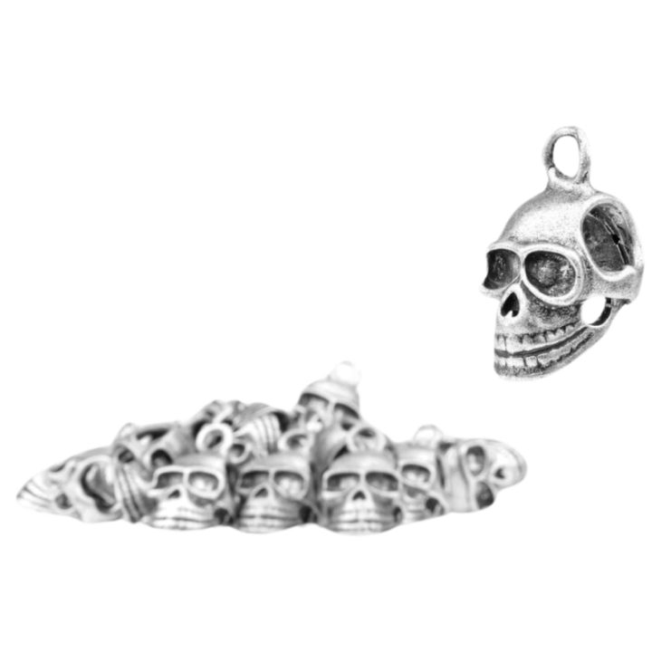 Max Knives MKSKULL2 — Pack of 20 thick drilled metal skull beads — view 2