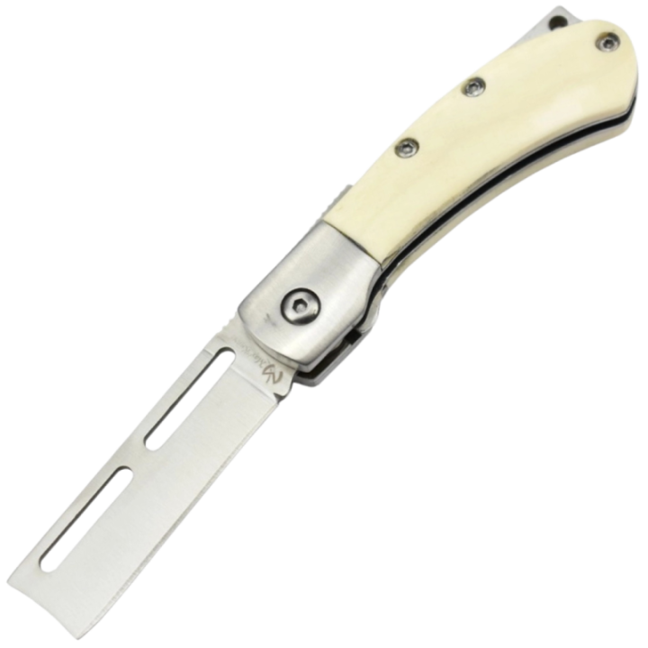 Max Knives P14B — Couteau pliant 440C, manche en os, liner lock