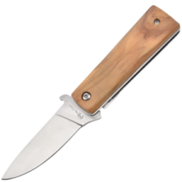Max Knives P15OL — Pliant 440C, manche en bois d'olivier, 60 g