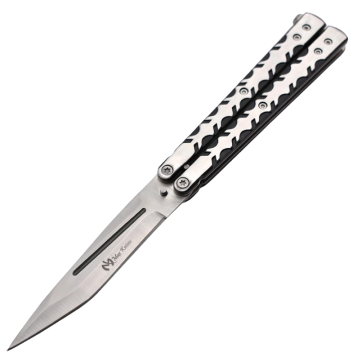 Max Knives P27S — Couteau papillon tanto acier 440C, lame 100 mm