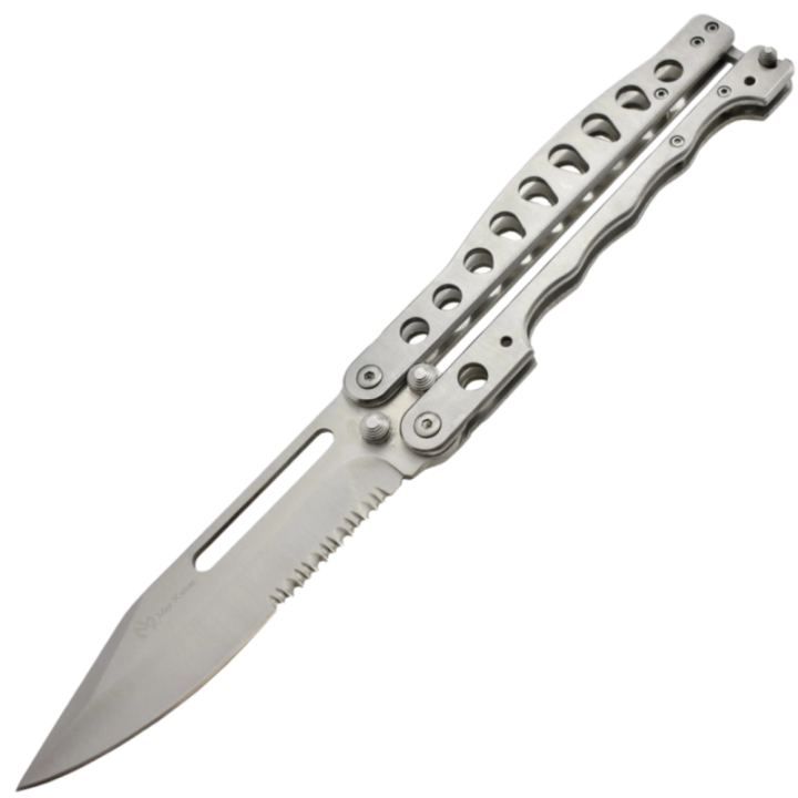 Max Knives P29 — Couteau papillon taille XXL 280 mm, lame 440C de 130 mm