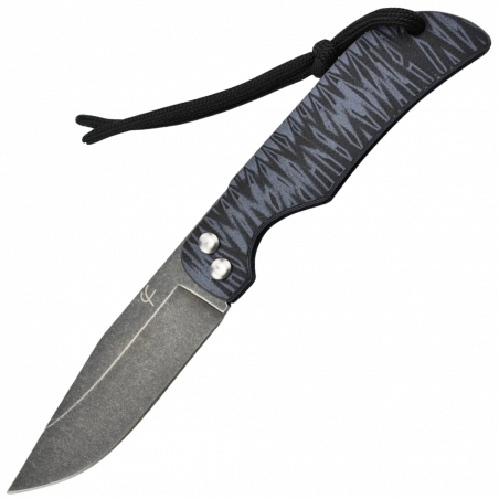 Couteau Fixe Stone Washed G10 - 440C, Lame 77mm, Étui Kydex avec Parac