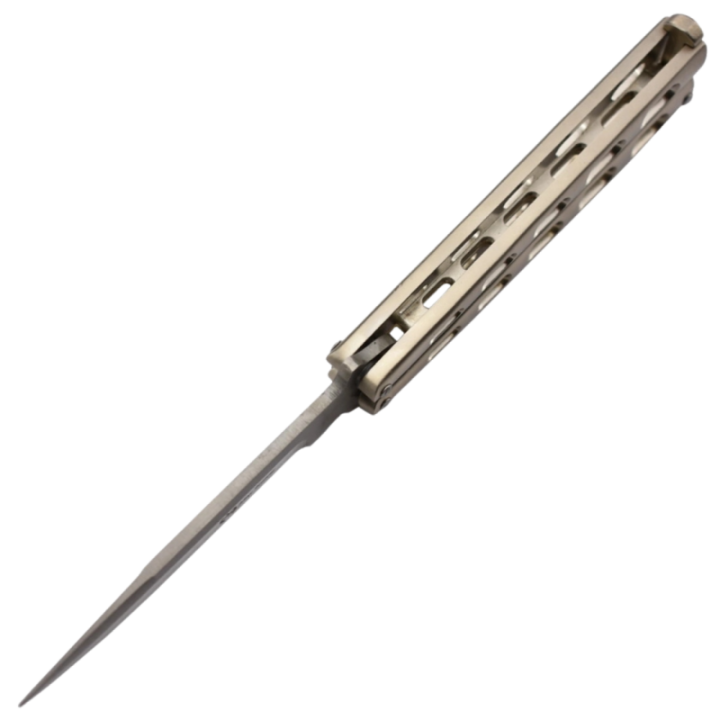 Max Knives P32S — 440C butterfly knife, champagne gold handles — view 4