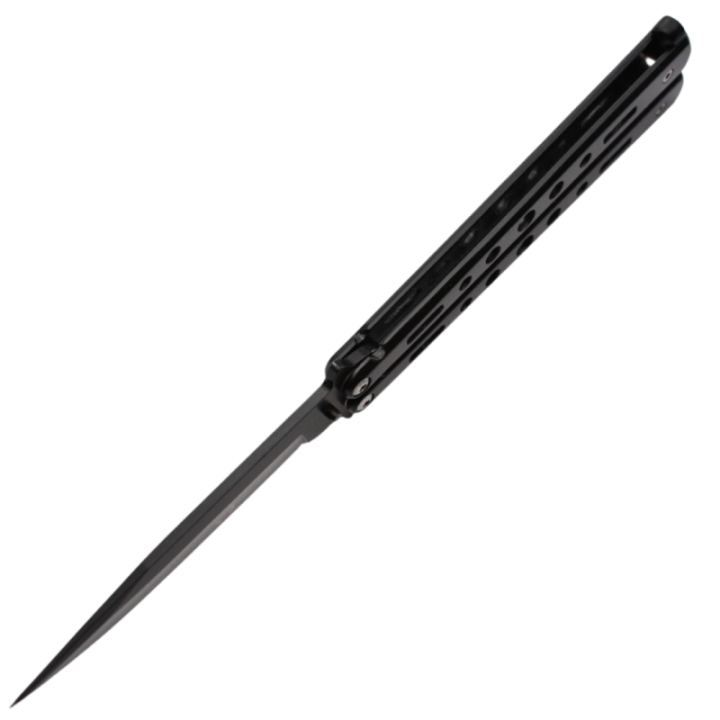 Max Knives P34B — Butterfly Knife, Black Drop-Point Blade, Skeletonised Handles — view 4