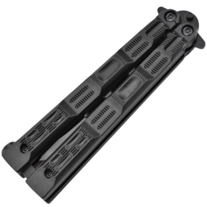 Max Knives P41B — Couteau papillon lame acier inoxydable noir, manches ABS — vue 2