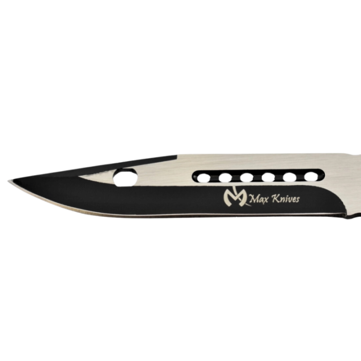 Max Knives P49 — Couteau papillon drop point 3Cr13 deux tons, manches aluminium nervurés — vue 3