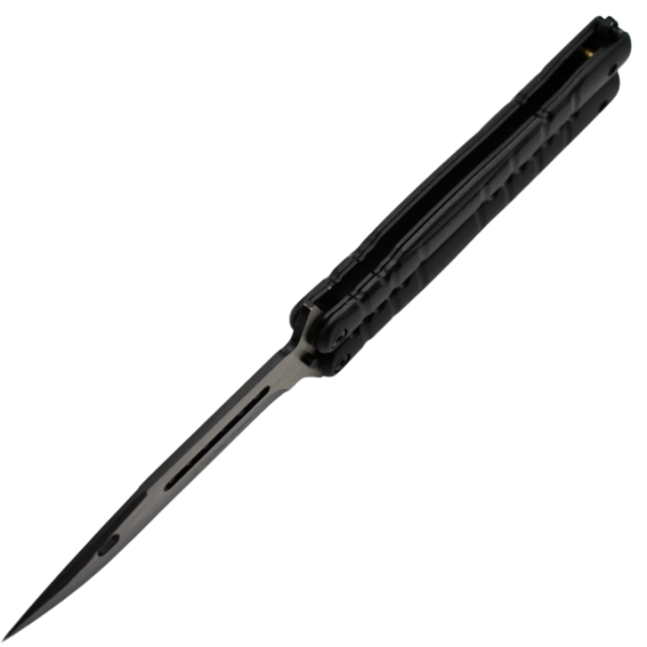 Max Knives P49 — 3Cr13 Butterfly Knife, Two-Tone Drop Point, Ribbed Aluminium Handles — view 4