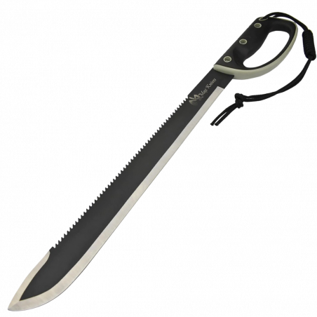 MAXKNIVES - MX 13894 - Machette Dentelée de 450mm, Lame Noire, Manche