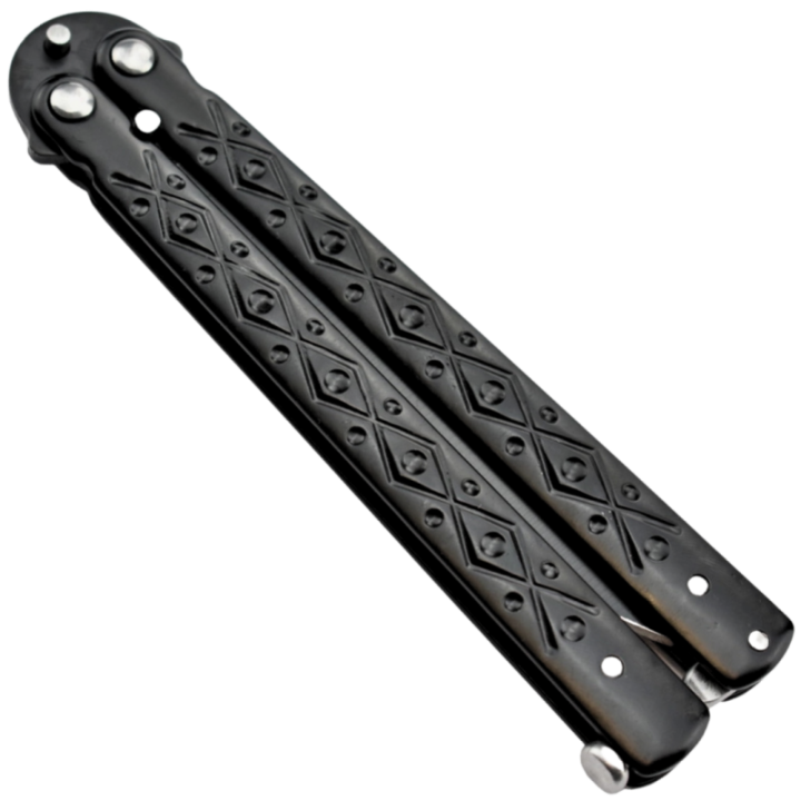 Max Knives P50B — 3Cr13 Butterfly Knife, Spear Point, Black Steel Handles — view 2
