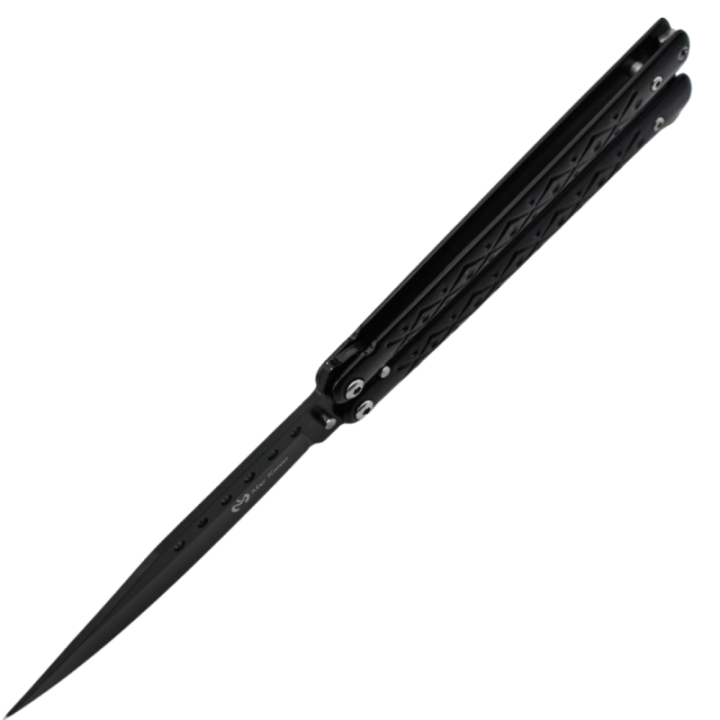 Max Knives P50B — 3Cr13 Butterfly Knife, Spear Point, Black Steel Handles — view 4
