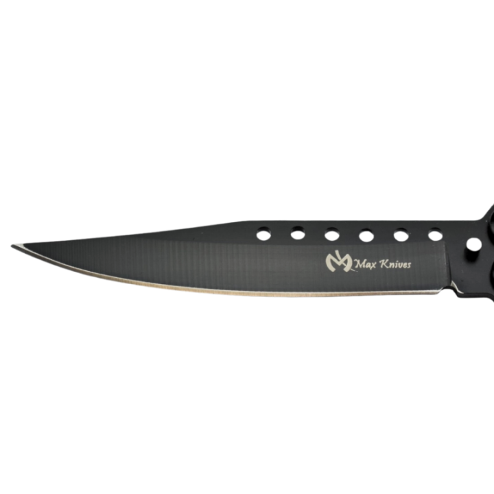 Max Knives P52B — Couteau papillon noir intégral, lame 98 mm 3Cr13 — vue 2