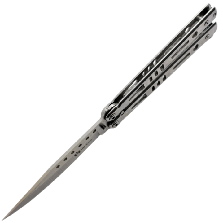 Max Knives P52S — 3Cr13 Butterfly Knife, Spear Point, Silver Steel Handles — view 3