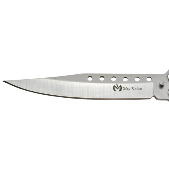 Max Knives P52S — 3Cr13 Butterfly Knife, Spear Point, Silver Steel Handles — view 4
