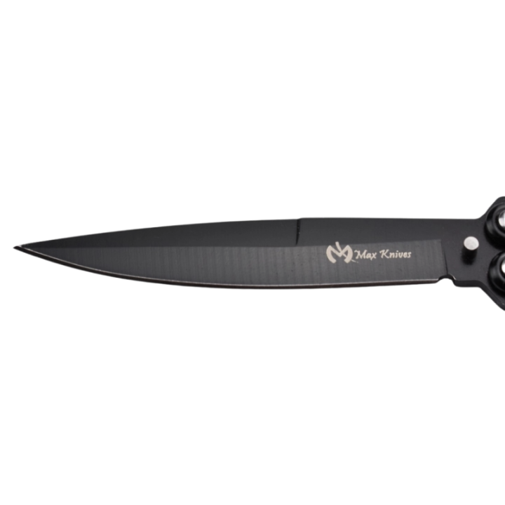 Max Knives P53B — Black spear point butterfly knife, 98 mm blade — view 2