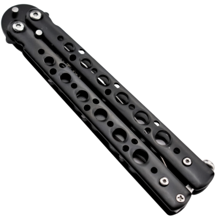 Max Knives P53B — Couteau papillon spear point noir, lame 98 mm — vue 4