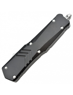 Couteau Automatique Double Action - Manche Aluminium Anodisé Noir, Lam