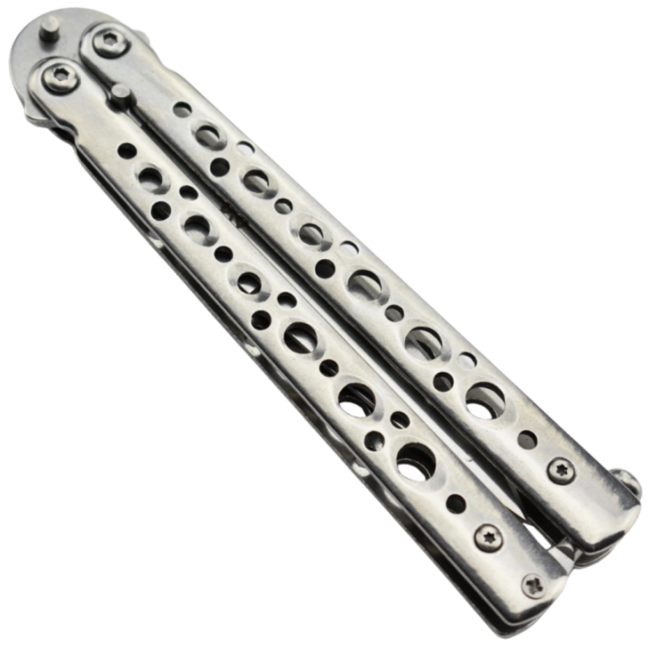 Max Knives P53S — Couteau papillon acier 3Cr13 spear point, manches acier finition silver — vue 2