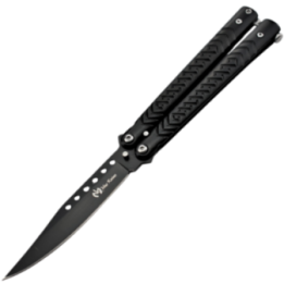 Max Knives P54B — Couteau papillon acier 3Cr13 noir, lame 98 mm