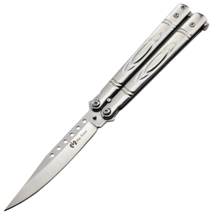 Max Knives P55S — Couteau papillon 3Cr13 silver, lame de 98 mm