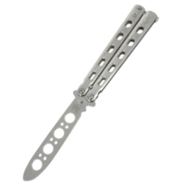Max Knives P56E — Papillon d'entraînement trainer, manches acier ajourés