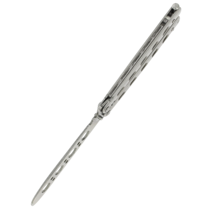 Max Knives P56E — Papillon d'entraînement trainer, manches acier ajourés — vue 4