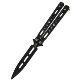 Max Knives P57EB — Couteau papillon noir, lame dague 93 mm, acier inox