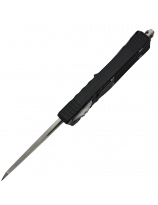 Couteau avec Lame en Acier D2, Manche Aluminium Anodisé Noir, Brise Vi
