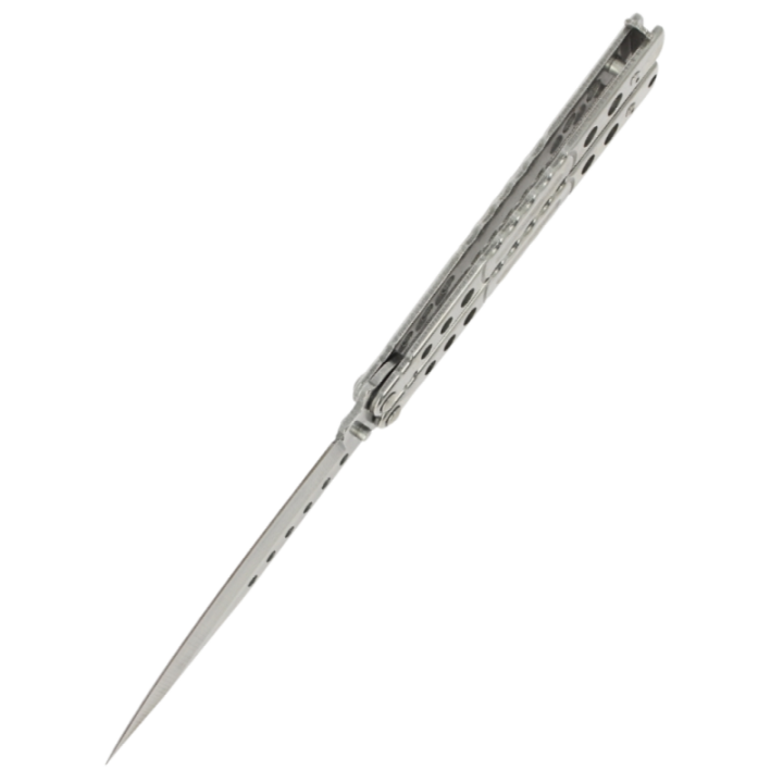 Max Knives P58S — Silver clip point butterfly knife, 97 mm blade — view 4