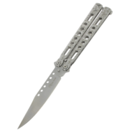 Max Knives P60S — Couteau papillon clip point 93 mm, manches ajourés