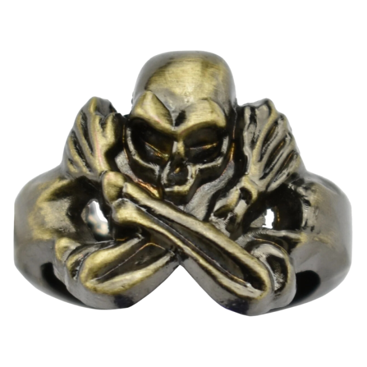 Max Knives PA32 — Zinc alloy skull ring worn on finger or neck