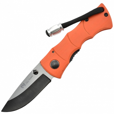 Couteau à lame en céramique avec manche G10 et finition orange