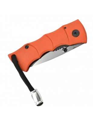 Couteau à lame en céramique avec manche G10 et finition orange
