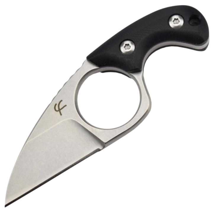 Max Knives FP2001S — Shorty fixed blade, 440C sheepfoot, silver stonewash