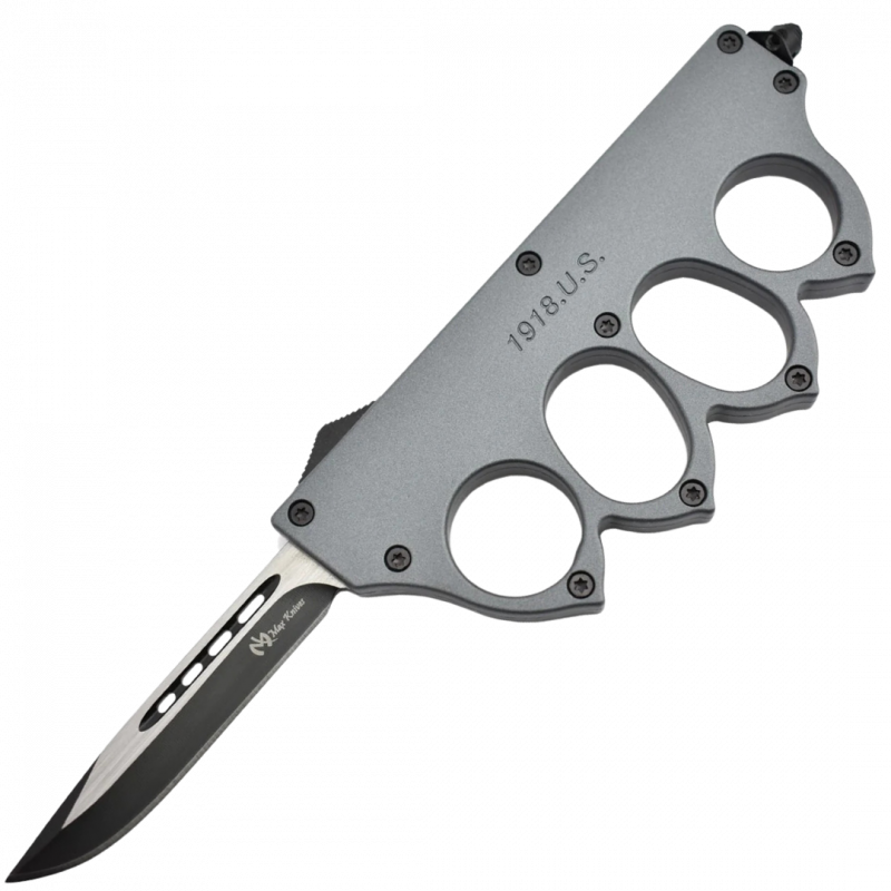 MAXKNIVES - MKO13G2 - Couteau automatique poing americain 1918 lame acier manche zinc aluminium