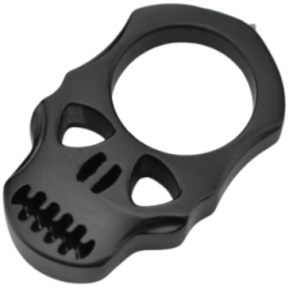 Max Knives PASKN — One-finger black aluminium impact tool, skull