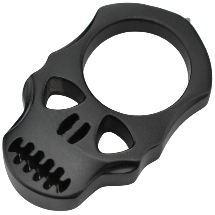 Max Knives PASKN — One-finger black aluminium impact tool, skull