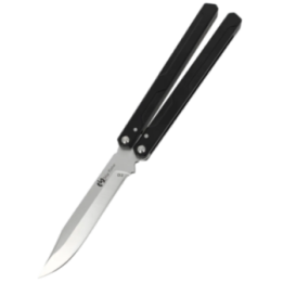 Max Knives PBF-1 — Clip Point Butterfly Knife, D2 Steel, V-Ridge Handle