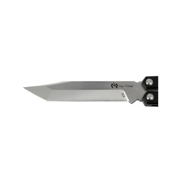 Max Knives PBF-2 — Tanto Butterfly Knife, D2 Tool Steel, V-Ridge Handle — view 4