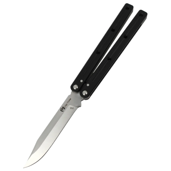 Max Knives PBF-3 — Clip Point Butterfly Knife, D2 Steel, Skeletonised Handle