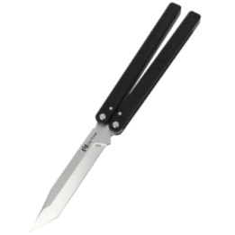 Max Knives PBF-6 — Couteau papillon tanto, acier D2, manche à disques usinés