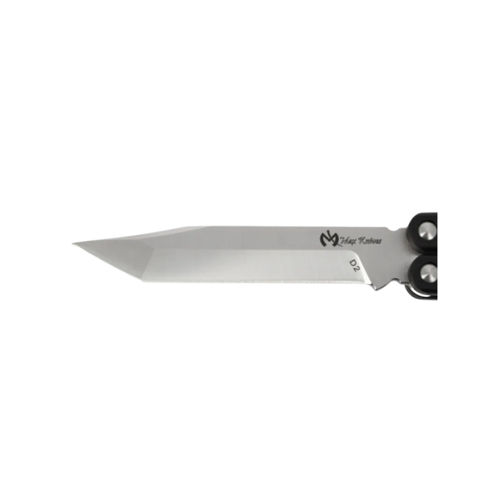 Max Knives PBF-6 — Tanto Butterfly Knife, D2 Steel, Dished-Disc Handle — view 4