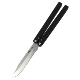 Max Knives PBF-7 — Clip Point Butterfly Knife, D2 Steel, Grooved Handle