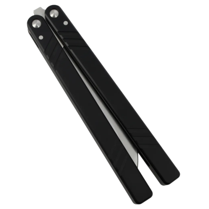 Max Knives PBF-7 — Couteau papillon clip point, acier D2, manche strié — vue 3