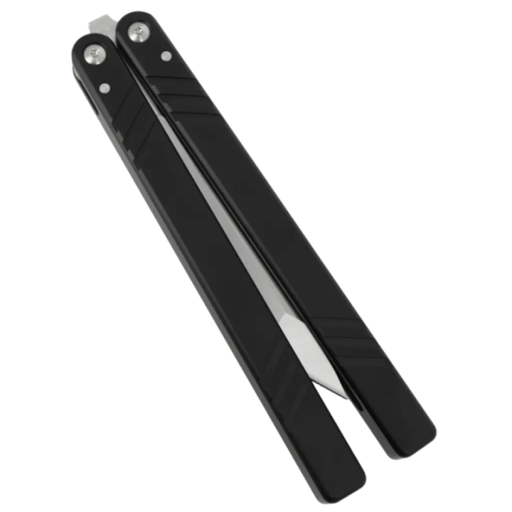 Max Knives PBF-8 — Tanto Butterfly Knife, D2 Tool Steel, Grooved Handle — view 2