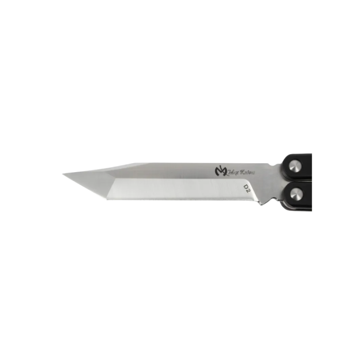 Max Knives PBF-8 — Tanto Butterfly Knife, D2 Tool Steel, Grooved Handle — view 4
