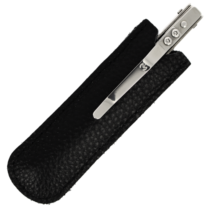Max Knives SP41 Quattro — Mini 440C folding knife, leather sheath — view 3