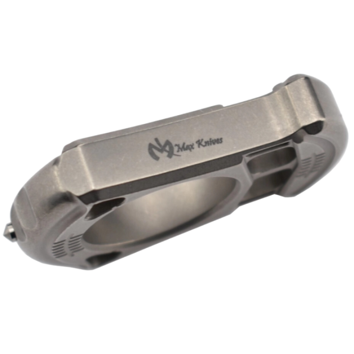 Max Knives TIKNU1 — One-finger titanium impact tool, natural finish — view 4