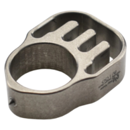 Max Knives TIKNU6 — Satin titanium pocket tool, carbide glass breaker