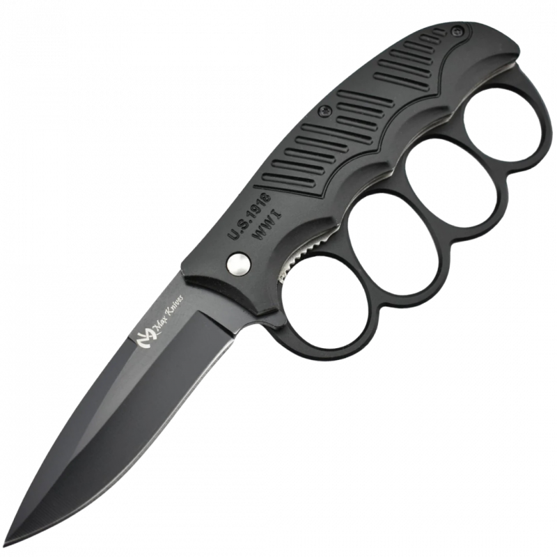 MAXKNIVES - MK155 - Couteau pliant poing americain aluminium noir